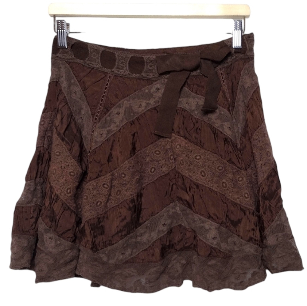 LoveShackFancy Shayda Rochelle Lace Miniskirt Brown Size 6
